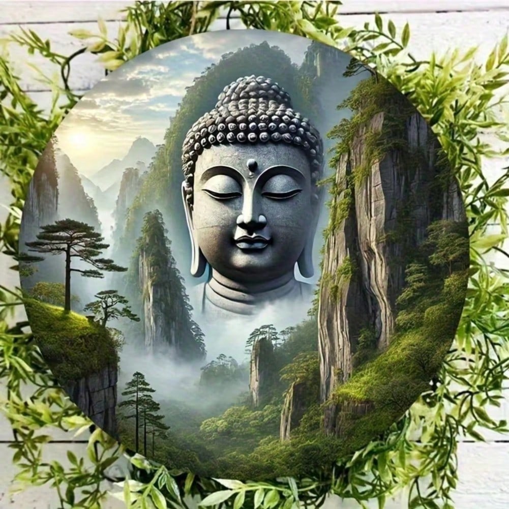 Жестяная настенная art-скульптура Будды, Металлическая скульптура для дома, сада, офиса (в помещении и на улице), Знак мира Фэн-шуй