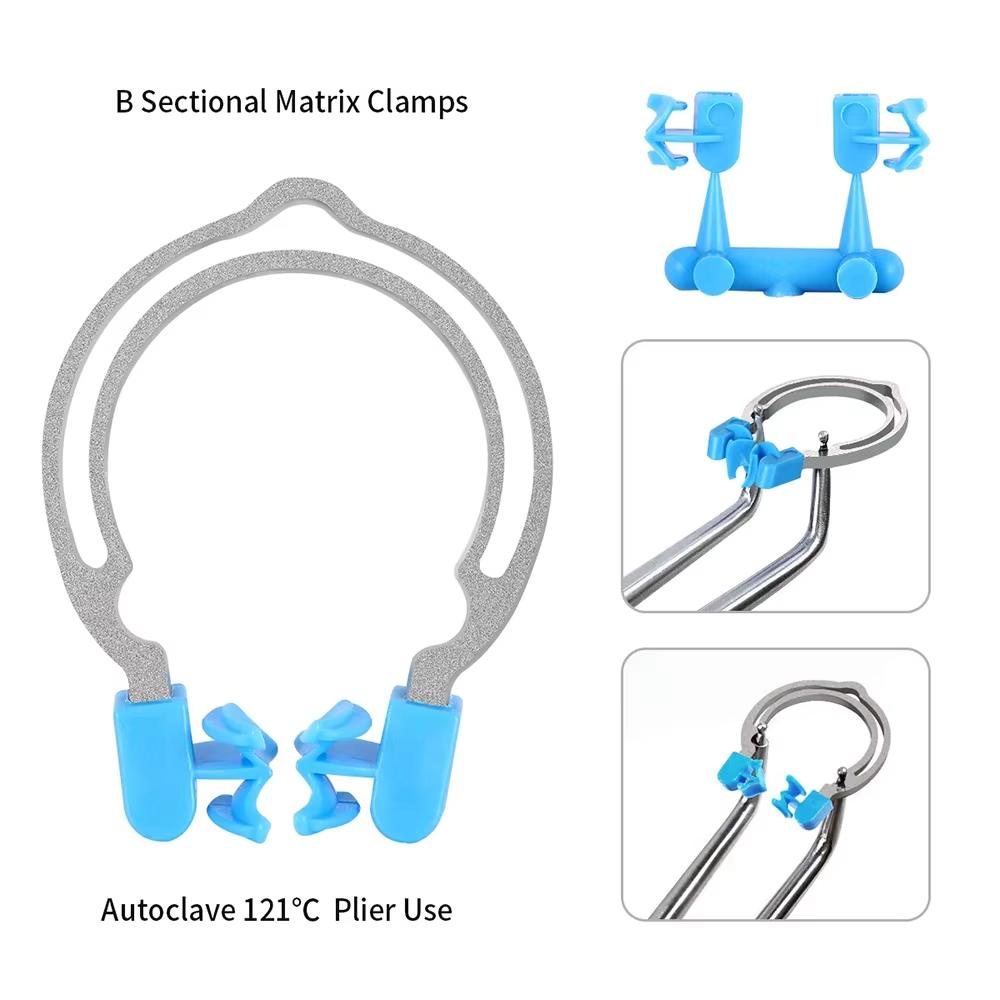 Nigf Dental Matrix Sectional Contoured Matrices Clamps Wedges Metal Spring Clip Rings Dentist Tools Dental Lab Instrument