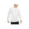 Nike Мужская футболка с длинным рукавом, полосатый пуловер с круглым вырезом и принтом логотипа, мужские топы, цвет Mountain-White CD0925-121