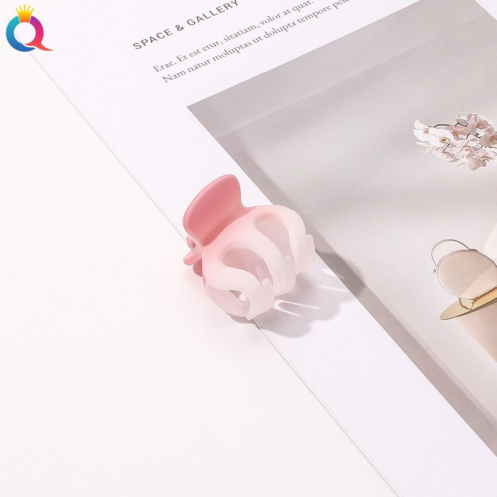 Милая заколка для волос, матовая цветная заколка с цветком, корейская заколка для волос, розовая женская заколка для волос