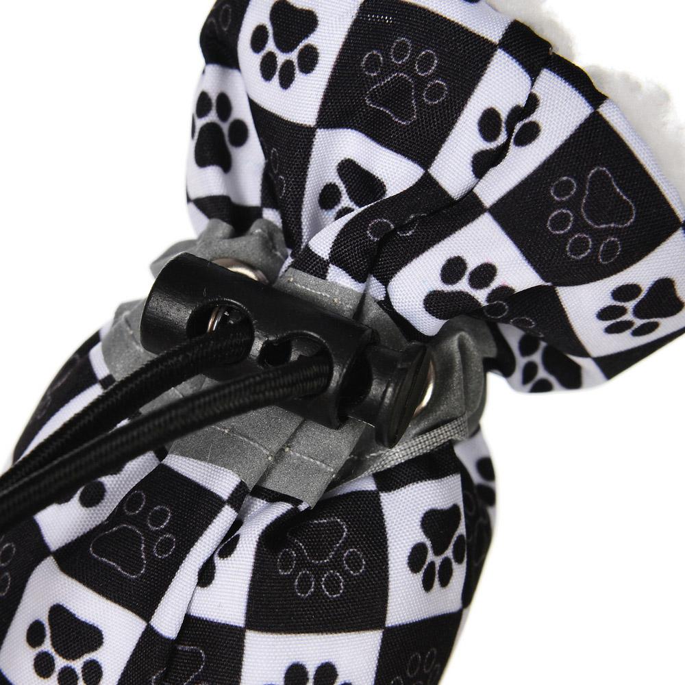 Зимняя обувь для собак с принтом для маленьких собак, кошек, флисовая, теплая, нескользящая, регулируемая, светоотражающая, для йорков, щенков, домашних животных, чихуахуа