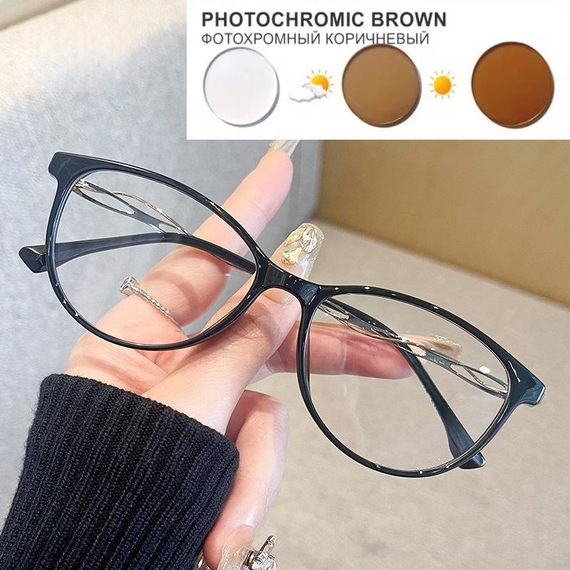 New Light Wine Red Small Oval Frame Glasses With Myopic Glasses Option Customized Degree Glasses Frame 0~-6.00