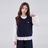 Montagut Girls' Spring/Autumn Vest and Long-Sleeve T-Shirt Set