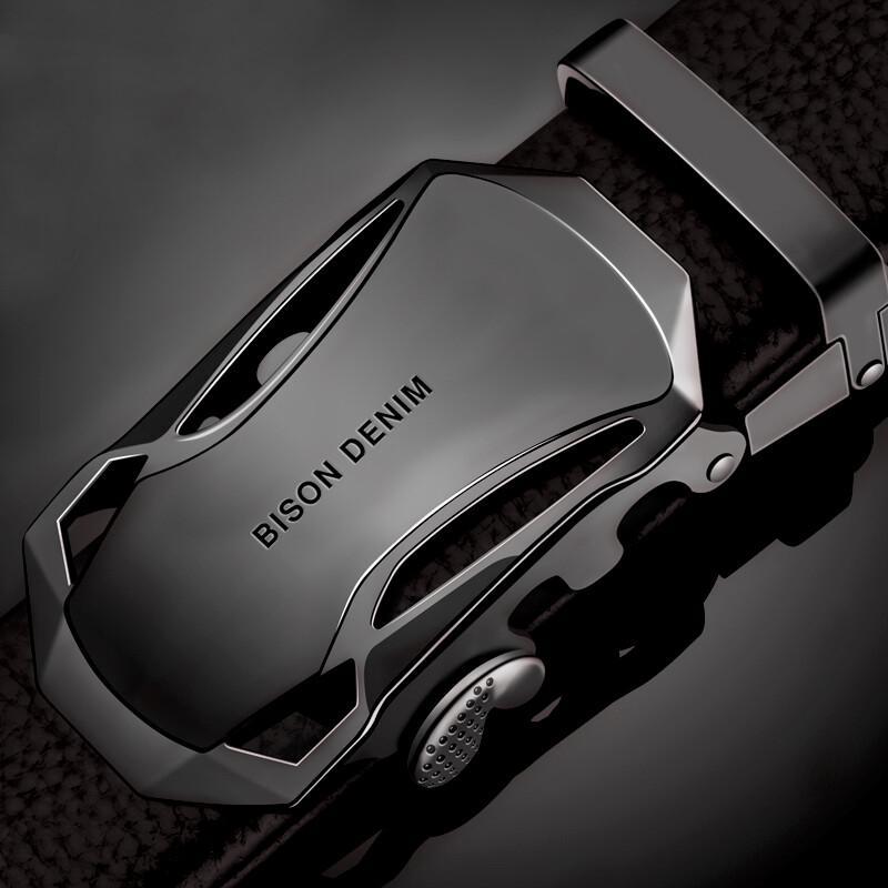 Men's American Bison Leather Automatic Buckle Business Casual Belt