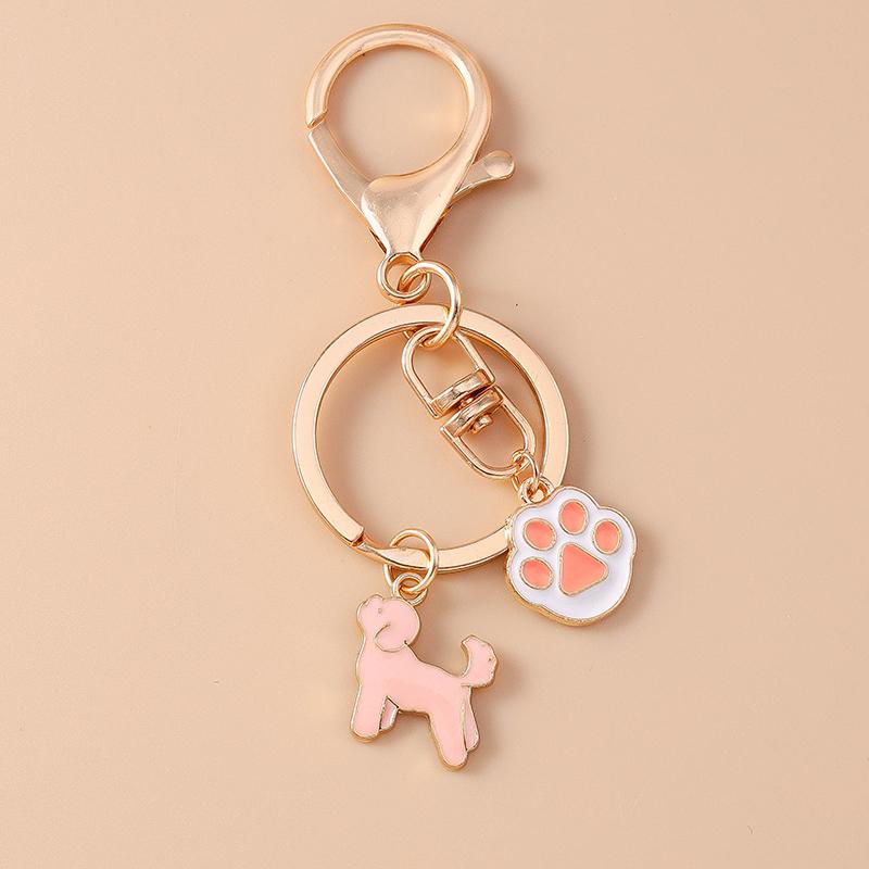 Cute Enamel Rabbit Dog Puppy Keychain Animal Unicorn Key Ring Pendant for Women Girls Handbag Decor Handmade key Chains Gift