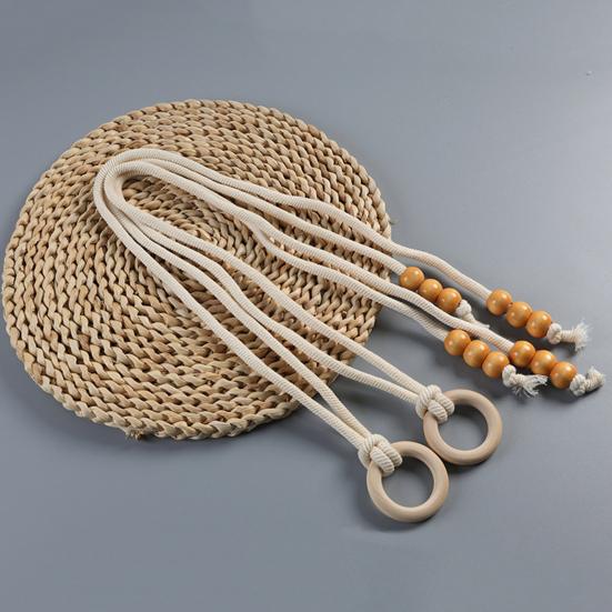 Ремень для штор из натурального дерева с кисточкой и кольцом-кисточкой Декоративные держатели для штор в гостиную Домашний декор