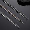 Встроенная цепочка, двойная кубинская цепочка, ожерелье для мужчин и женщин, базовая цепочка в стиле панк из нержавеющей стали, винтажные колье с панцирными звеньями