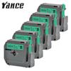 5Packs 9MM Label Tape Compatible Brother Mk 721 MK 721 M-K721 Black On Green Ribbon for Brother P Touch Label Maker PT-70 PT-80