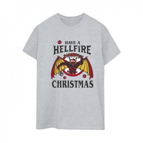 Netflix Womens/Ladies Stranger Things Hellfire Christmas Cotton Boyfriend T-Shirt