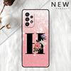 Чехол для телефона Samsung Galaxy A54 A52 A14 5G A53 A12 A13 A71 A23 A34 A33 A21s с буквами A B C и цветами, розовый