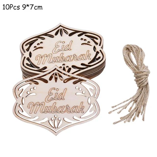 New Wooden EID Mubarak Decoration Ramadan Mubarak Ornaments Islamic Muslim Pendant Eid Al Adha Party Supplies Ramadan Kareem Gif