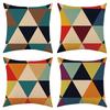 New Geometric Color Triangular Design Linen Pillowcase Car Sofa Lumbar Pillow Cushion