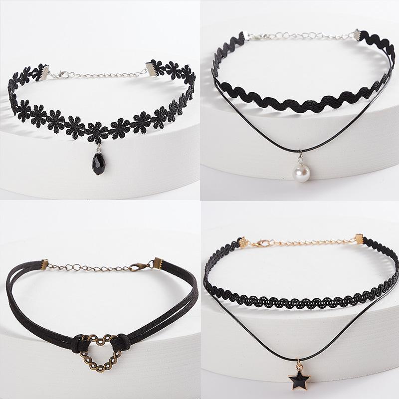 1 шт. Ожерелье Винтажная Тесьма Модный Геометрический Кулон Готический Чокер Ювелирные Изделия Ошейник Цепь