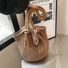Large Capacity Woven Hollow Tote Bag Women's Summer New Fashion Straw Shoulder Bag Holiday Wind Beach Women's Bag
