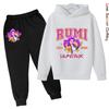 Girls Hoodie Tracksuit KPop Demon Hunters Character Hoodie MIRA HD Print RUMI Autumn Kids Hoodie Set ZOEY Thin Fleece Hoodie Set