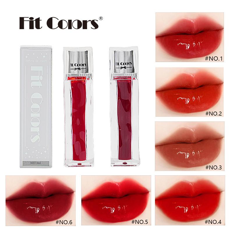 Подходящие цвета Прозрачное зеркало Водяной свет Глазурь для губ Кубики льда прозрачные и увлажненные и белые, губная помада Красная вода