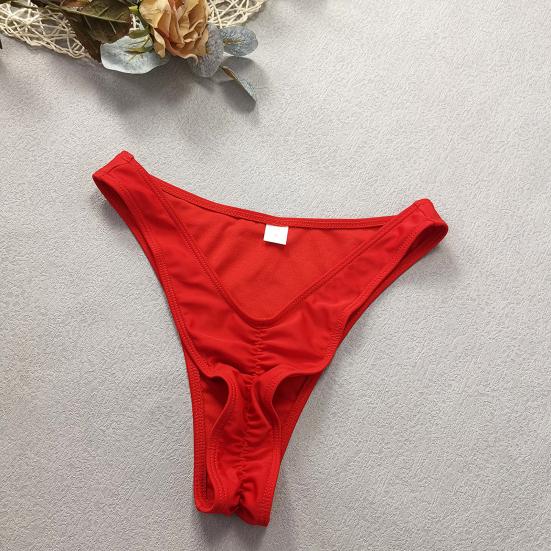 3Pcs/Set Women Summer Bikini Set 3D Rose Flower Decor Halter Bandeau Pleated