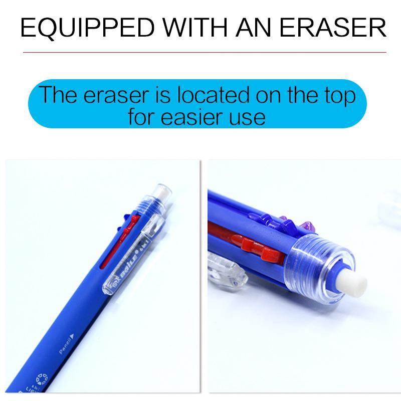 1 шт. 6 в 1, модная многоцветная ручка, креативная шариковая ручка, красочные выдвижные шариковые ручки для письма, канцелярские принадлежности