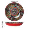Round Bohemian Ceramic Plate Colorful Meal Dish Tableware Dinner Plate  Housewarming Gift