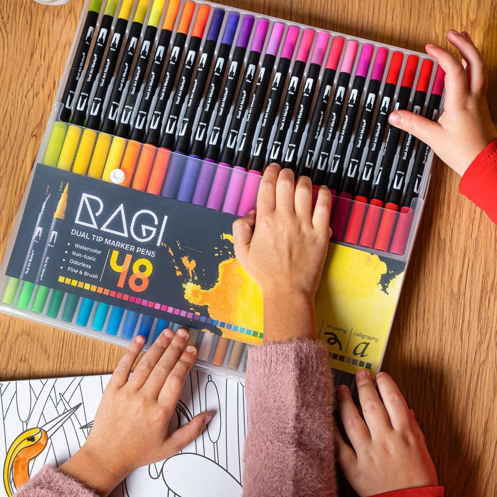 Set of Double-sided Watercolour Markers - 48 Colours