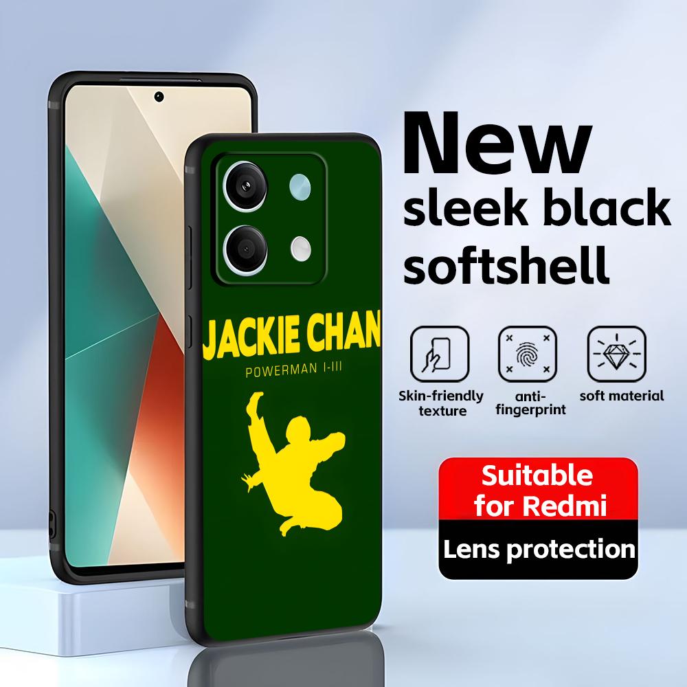 Чехол для телефона со звездой кунг-фу Джеки Чаном для Redmi Note 14 13 12 11 Pro Plus S 5G 14C A3, мягкий черный чехол для телефона