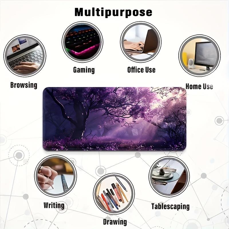 Large Purple Tree Gaming Mouse Pad Non-Slip Rubber Desk Mat Office Mouse Mat Desk Accessories Carpet Mousepad 900×400 Playmat