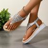 Fashion 2025 Summer Fashion Women's Clip Toe Platform Sandals Silver Cut Out Wedge Heels Sandalias Mujer Beach Casual Thick Flip Flops