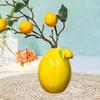 Ceramic Lemon Shaped Flower Vase 3.7x5.5inch Multifunctional Desktop Ornament Yellow for Coffee