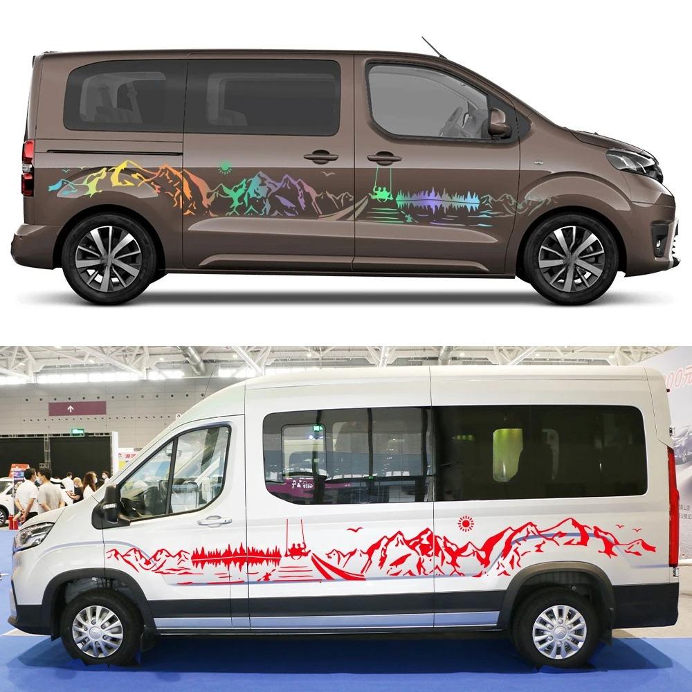 Боковые наклейки на дверь фургона для Toyota ProAce Verso Icon Panel Автомобильные Графика для кемпера Пляж Солнце Море Горы Декор Наклейка Виниловое покрытие