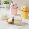 Cartoon Bear Portable Soap Dish Travel Bathroom Soap Holder Dish Sealed Storage Box Waterproof Home Bathroom Accessories