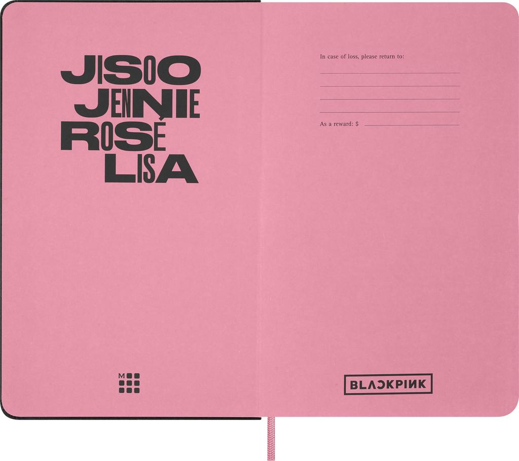 Moleskine x BLACKPINK Скетчбук Акварельные Карандаши Большой Размер x Розовый SKBNDL8279S8 + Набор из 5 Штук, (13см 21см), Твердый переплет,