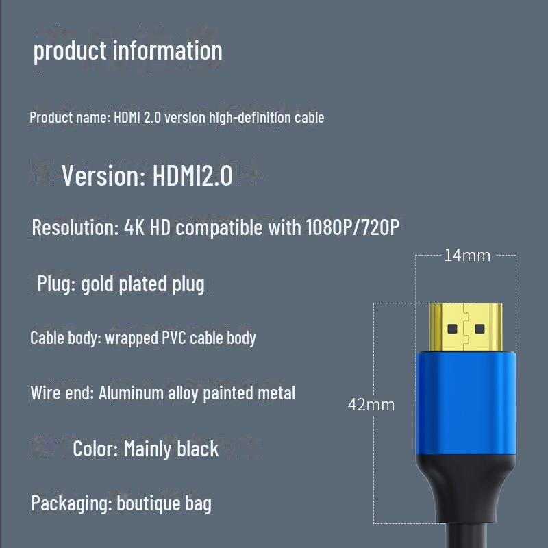 Кабель высокой четкости 4K HDMI 2.0 для телевизоров, мониторов и проекторов