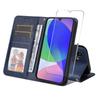 For Samsung Galaxy M16 5G/Galaxy F16 5G PU Leather Wallet Case ENKAY HAT PRINCE Phone Stand Cover with Tempered Glass