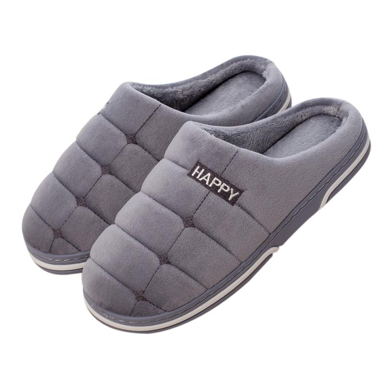 Fashion Comwarm Indoor Warm Plush Slippers For Women Men Winter Fashion Furry Slippers Flully Cotton Slides Home Non-Slip Bedroom Shoes