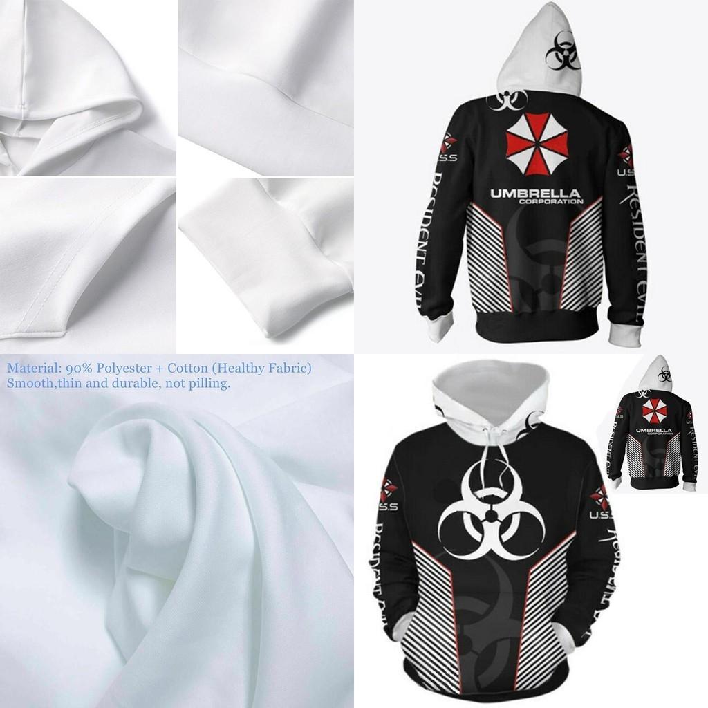 Злой Житель Зонтичная Корпорация Худи Косплей Куртка Пуловер 3D Пальто Принт