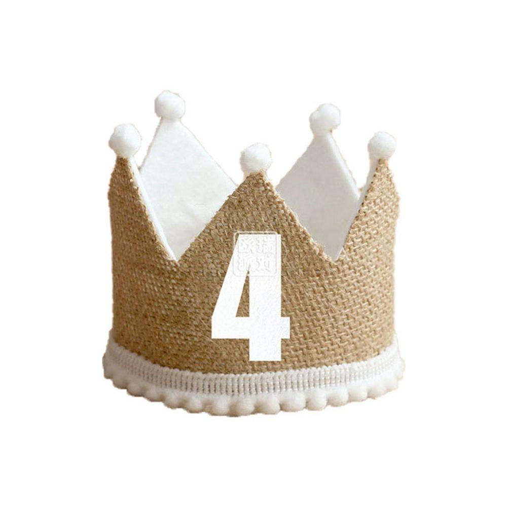 Supplies with Elastic Strap Baby Decor Anniversary Cap Burlap Crown Hat Baby Birthday Party Hat