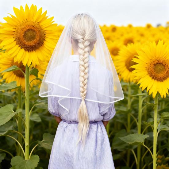 Свадебный гребень-вуаль с регулируемым изгибом, многослойным дизайном, изогнутый гребень для волос, свадьбы, вечеринки, фотография, вуаль