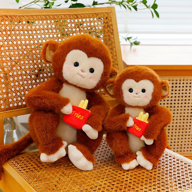 Monkey Toys Plush French Fries Golden Monkey Cartoon Animals Fill Doll Gift Toy