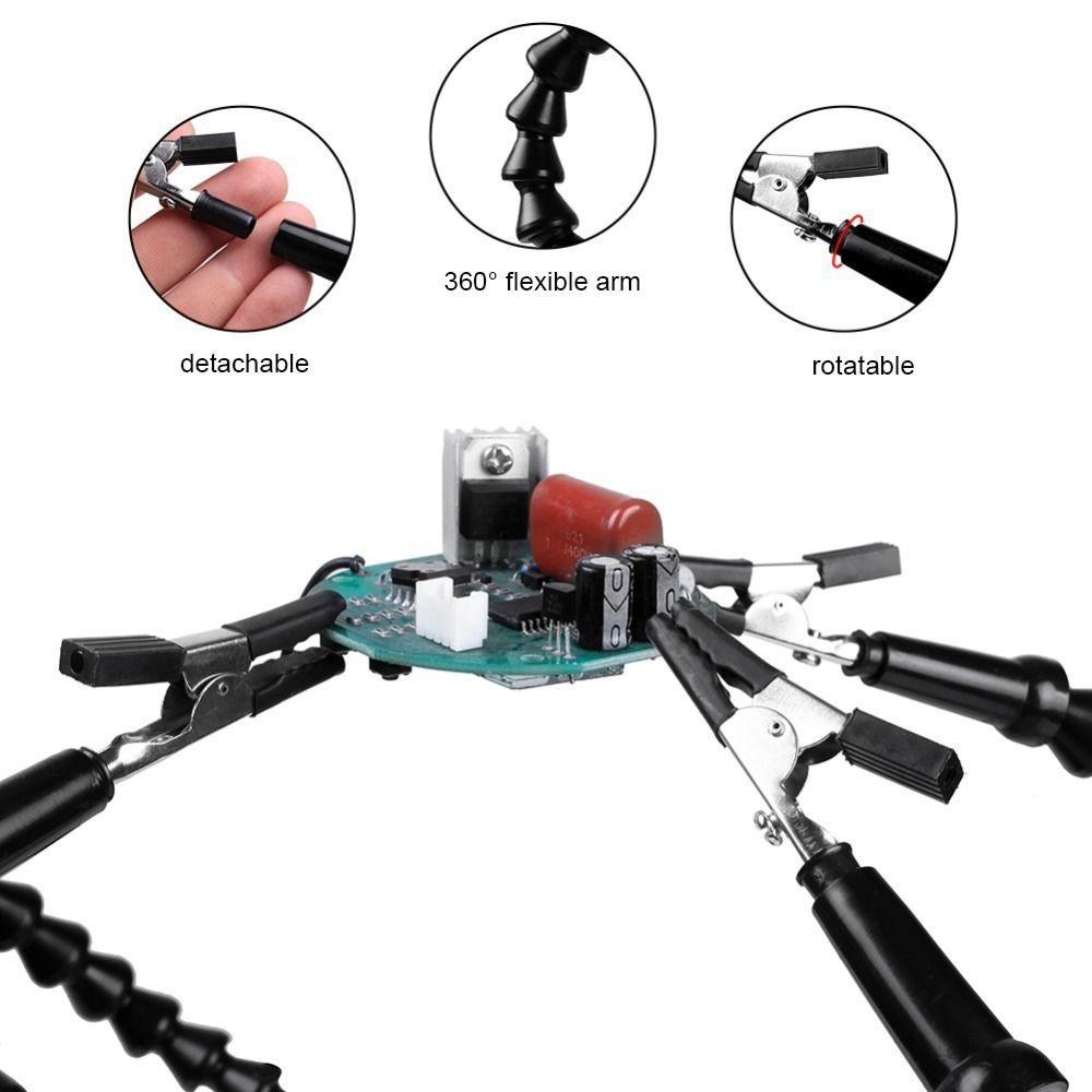 3/4/5 Arms Soldering Table Clip Black/Blue Soldering Stand Compact Soldering Helping Hand Tool