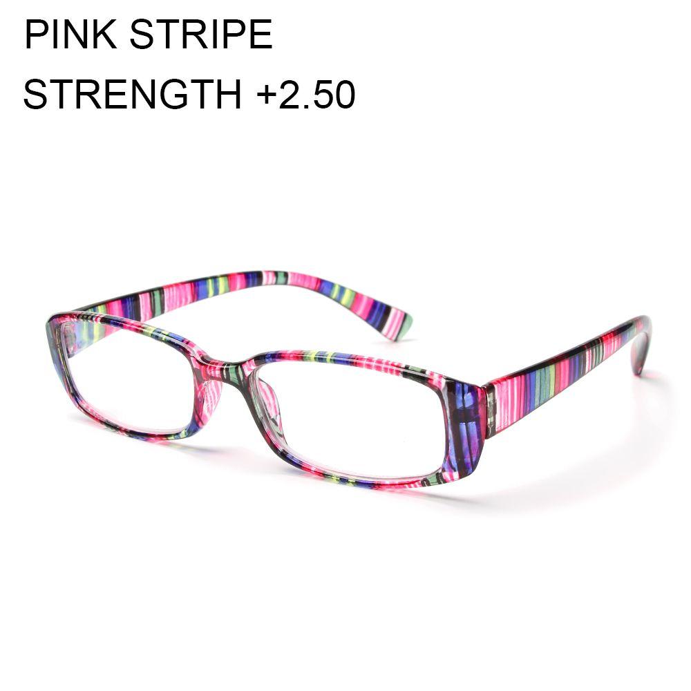Unisex Vision Care Print Stripe Diopter Eyeglasses Retro Frame Reading Glasses Presbyopic Eyewear