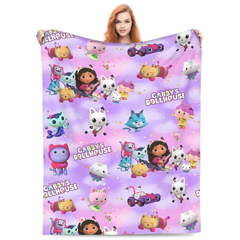Милые одеяла для кукольного домика G-Gabbys Girl из флиса Весенне-осеннее Волшебный дом Дышащее Мягкое Одеяло-плед для Кровати Дивана Коврик Кусок