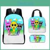 Game 3d Sprunki Backpack With Waterproof Lunch Bag And Pencil Case School For