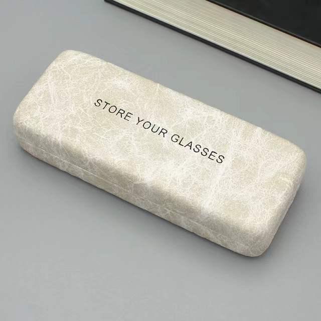 Винтажный кожаный чехол для очков для близорукости и солнцезащитных очков - прозрачный ПУ, портативный