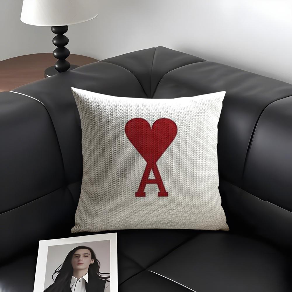 Fashion Luxury AAmi Brand Cushion Cover Natural Linen Organic Fabric DoubleSided Printing Sofa Home Decor Gift Pillow Case