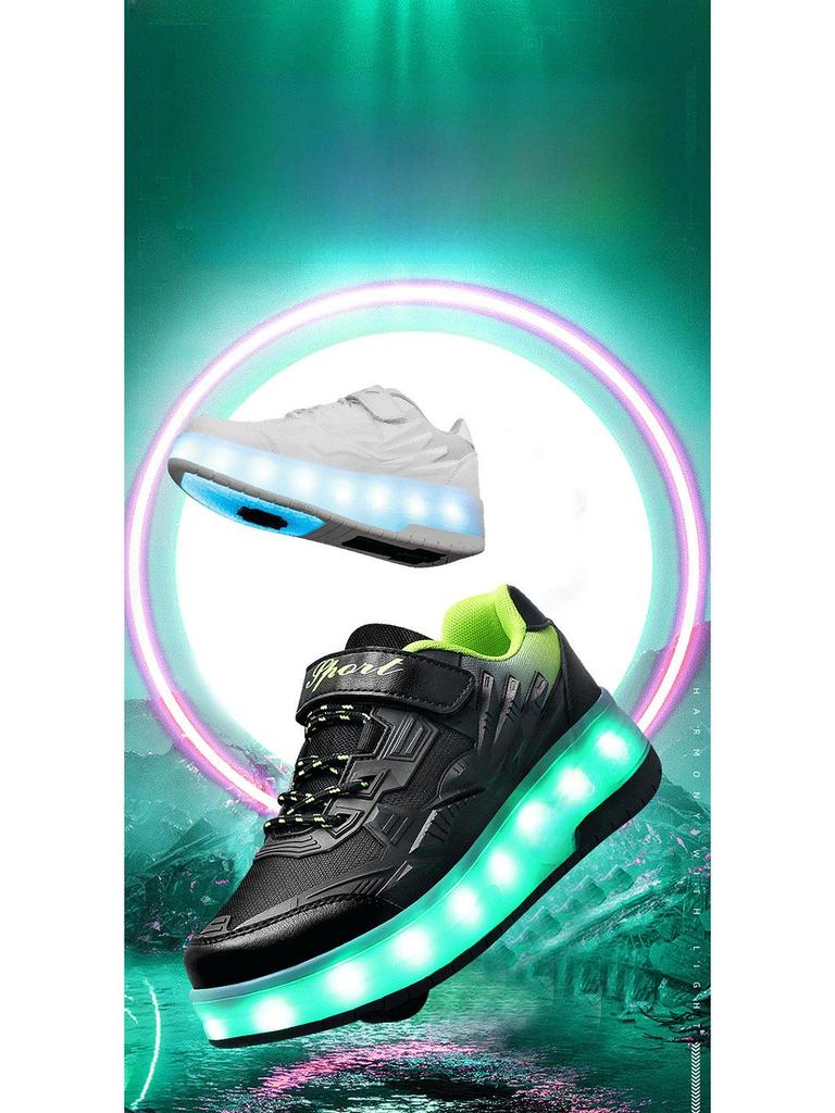 Детские велотуфли для девочек с мигающими огнями и функцией выдвижной зарядки.