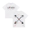 9068 Off-White 2025 Spring/Summer New Colorful Letter Arrow Pattern Round Neck Hooded Short Sleeved Men's and Women's T-shirts