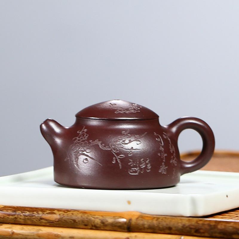 110 мл эстетичные чайники из фиолетовой глины Исин, ручной работы, цветочный горшок в виде птицы, необработанный камень, красная глина, чайник для замачивания чая, чайный сервиз Zisha, подарок