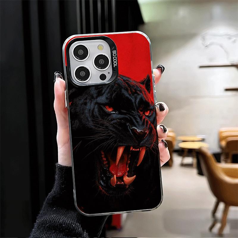 Крутой Чехол-Броневик с Черной Пантерой для iPhone 17 Air 16 16E 15 Pro Max 14 Plus 13 Mini 12 Задняя Крышка Защита от Падений Fund