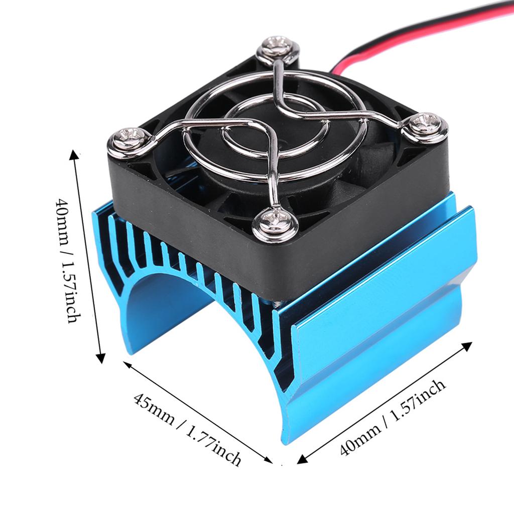 Heat Sink With Cooling Fan for 1/10 Scale Electric RC Car 540 / 550 / 3650 Motor (Blue)