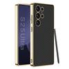 Чехол для мобильного телефона Samsung S25 Ultra Гальванический Однотонный Кожаный Защитный Чехол S25 Простой Чехол для Мобильного Телефона с Защитой от Падений